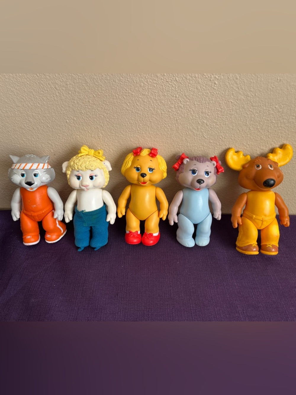 Lot of 5 Vintage Tomy 1984 Get Along Gang 6” Dress-Up Kids Figures Bundle